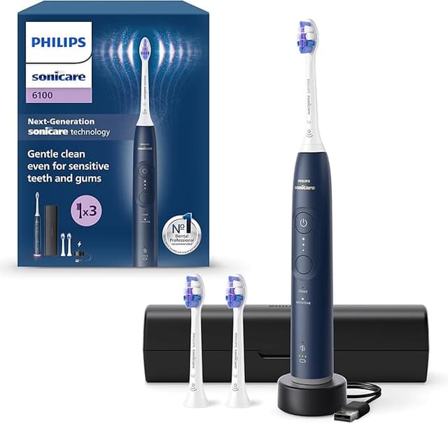 Detalle de Philips Sonicare 6100 💙 Cepillo eléctrico sónico con modos y viaje