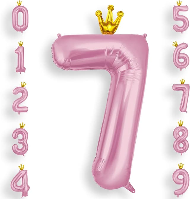 Imagen de AOOSU Crown Pink Number Balloons en OfertitasTOP