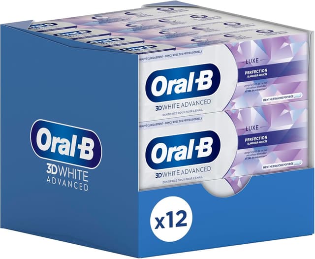 Detalle de Dentifrice 3D White Advanced Luxe Menthe 12 x 75 ml