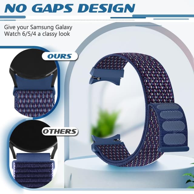 Detalle de Runostrich nylon soft sport watch strap for Samsung Galaxy Watch 7/6/5/4 and FE (40–47mm)