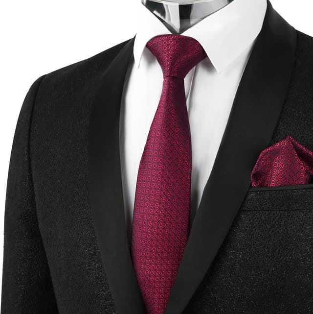 Detalle 1 de Mens tie set with pocket square 8x150cm