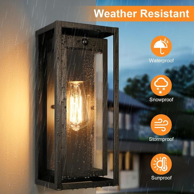 Detalle de Outdoor motion sensor wall lights 3 modes