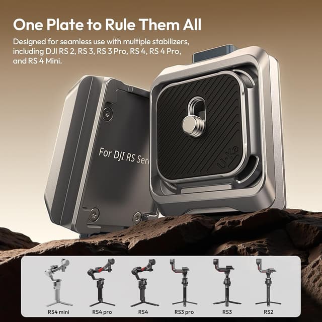 Detalle 2 de ULANZI C061 Kamera Schnellwechselplatte für DJI RS2/RS3/RS4 & RS4 mini Gimbal (Quick Release, Tragfähigkeit bis 6 kg)