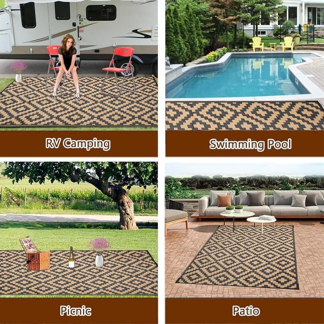 Detalle de Enipate Outdoor Rug for Patios, 4x6ft