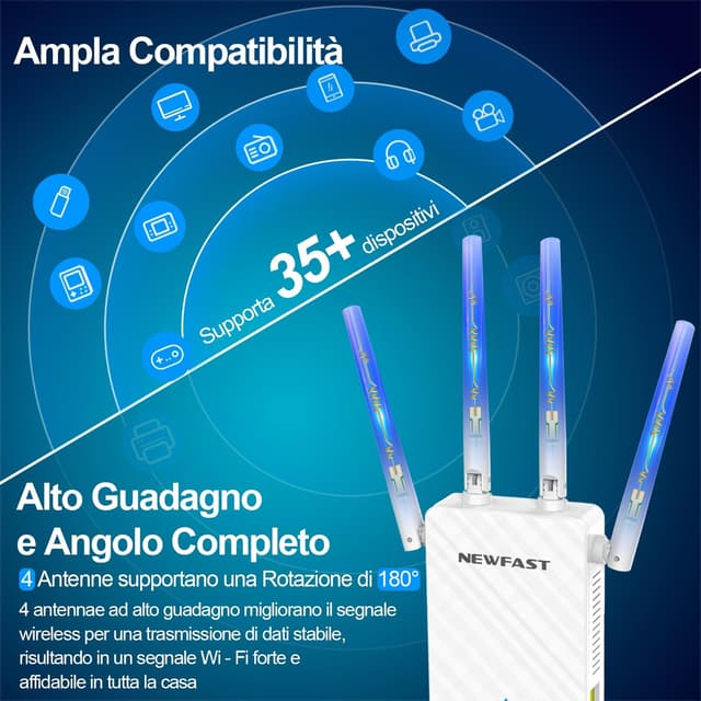Detalle de NEWFAST RE516 ripetitore WiFi N300
