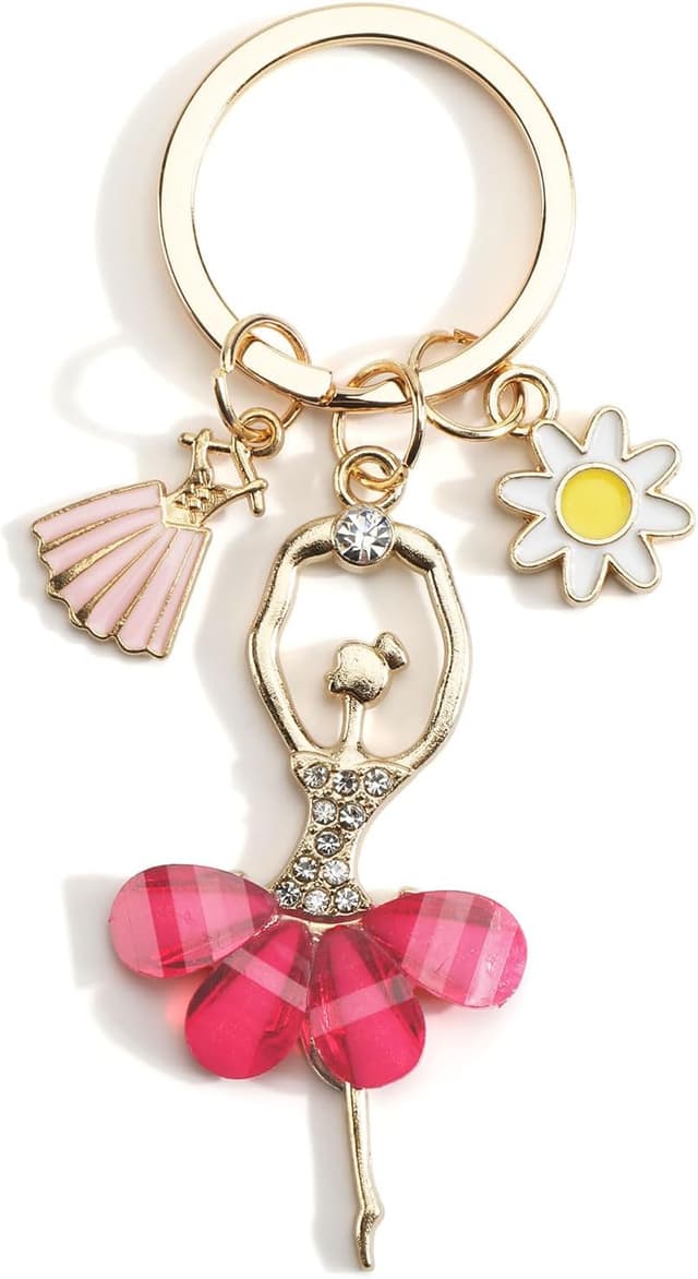Thumbnail 6 de OBEISN Schlüsselanhänger Balletttänzerin mit Strasssteinen aus rostfreiem Stahl – elegantes Geschenk für Frauen