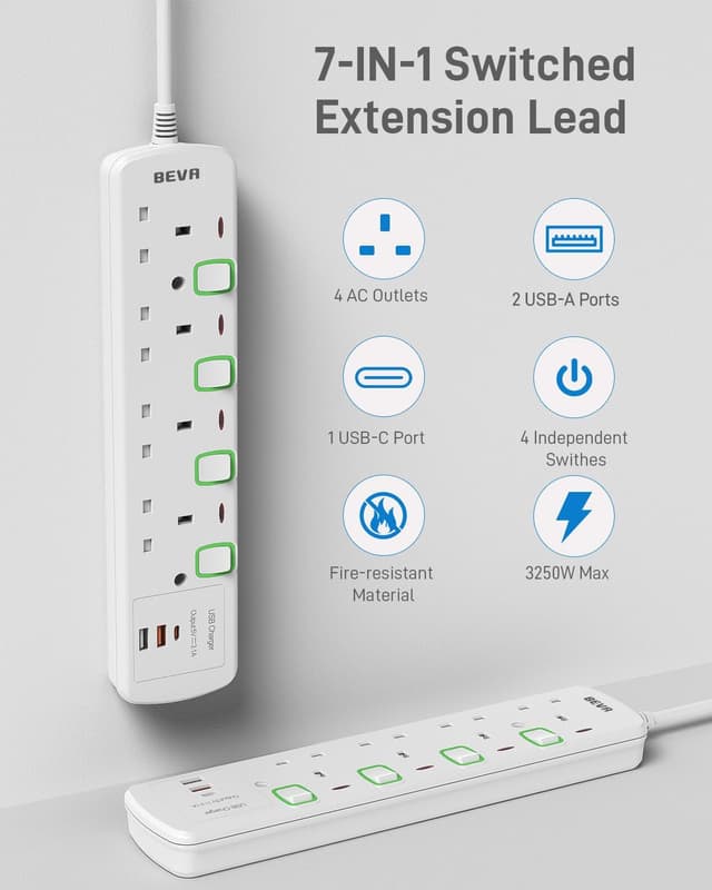 Detalle 2 de BEVA 4-way extension lead with 1.5m