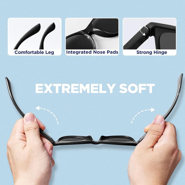 Detalle de RIVBOS Kids Sunglasses RBK004-2: Polarised UV protection with a secure strap