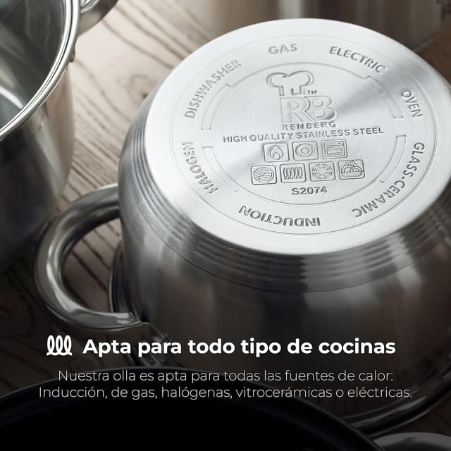 Thumbnail 3 de RENBERG Alexander Cacerola de Acero Inoxidable 6.3L 🍲
