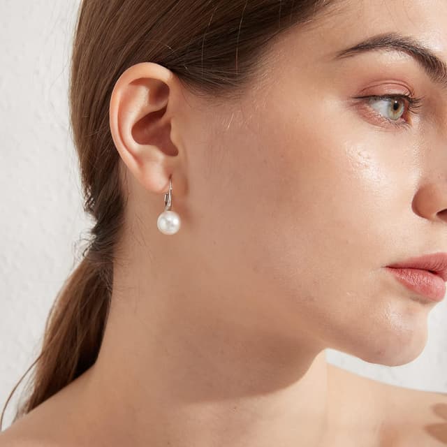 Thumbnail 6 de jiamiaoi Perlenohrringe aus Sterlingsilber 925 mit hängenden Perlen (8–10 mm)