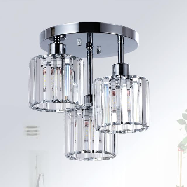 Imagen de Rayofly Modern Crystal 3-Light Ceiling Light en OfertitasTOP