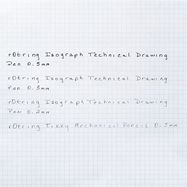 Detalle de rOtring Isograph Pen Set Technical Pen & Pencil College Set with 3 pens (0.20/0.30/0.50) and mechanical pencil (0.5 mm)