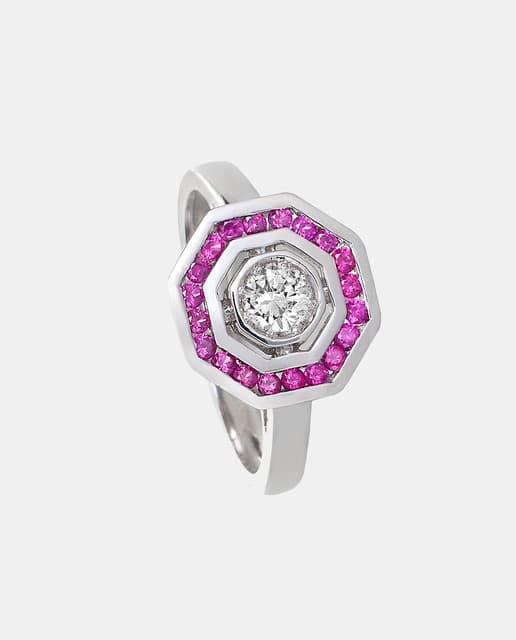 Imagen de Luzz Anillo de oro con diamantes y rubíes 💍 en OfertitasTOP