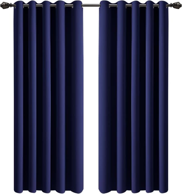 Imagen de Imperial Rooms Eyelet Blackout Curtains 66x54 Navy en OfertitasTOP