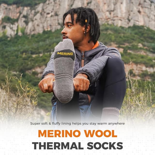 Thumbnail 5 de Merino Wool Thermal Walking Hiking Socks 3 pairs