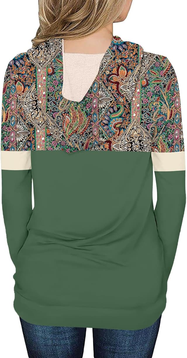 Thumbnail 2 de KISSMODA Camo Leopard Print Pullover Hoodie for Women with Kangaroo Pocket