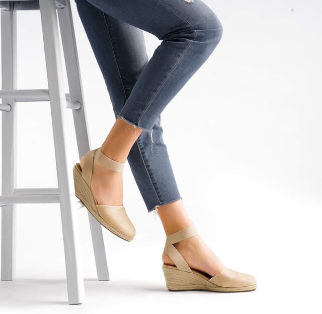 Detalle 2 de Dream Pairs Amanda-1 : sandales compensées ouvertes à bride réglable pour femmes