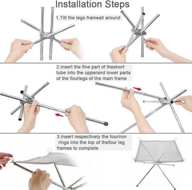 Thumbnail 2 de Portable Fire Pit 42 cm Stainless Steel Foldable
