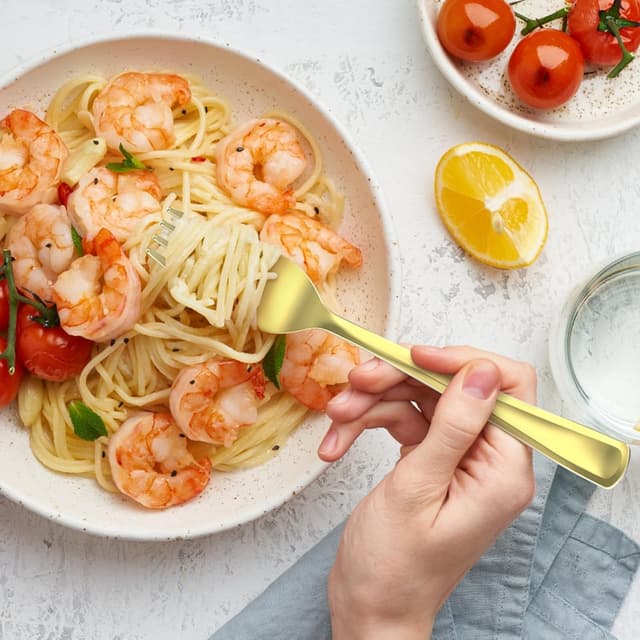 Thumbnail 5 de Dealusy 200 Count Gold Plastic Silverware Set