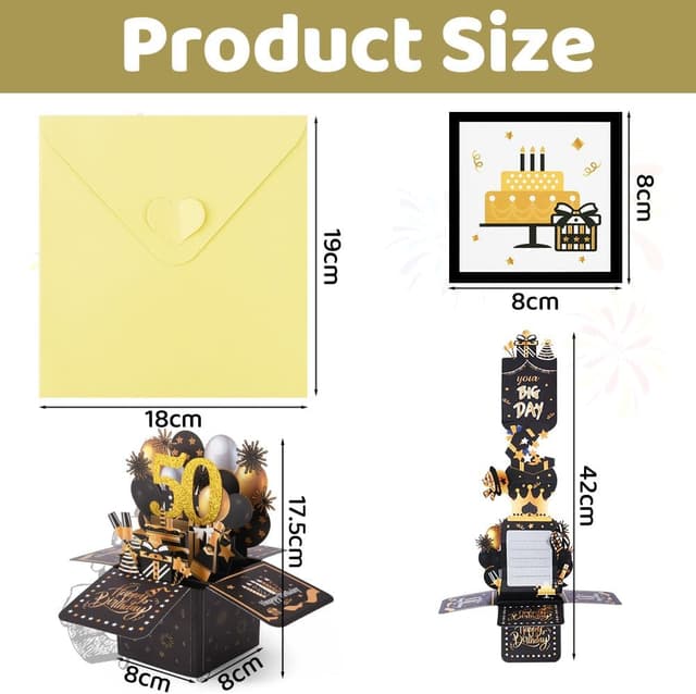 Detalle 2 de Carte d’anniversaire OFFCUP 50 ans en pop-up 3D (amovible) avec enveloppe