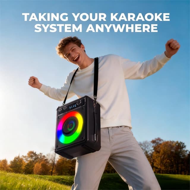 Thumbnail 6 de VOSOCO Karaoke Machine with 2 Wireless Microphones and Bluetooth 5.2