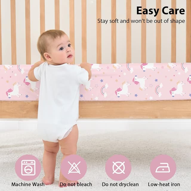 Thumbnail 6 de FIEMOL Baby-Spannbettlaken 70x140 cm (3er-Set) Mikrofaser – lila Regenbogen