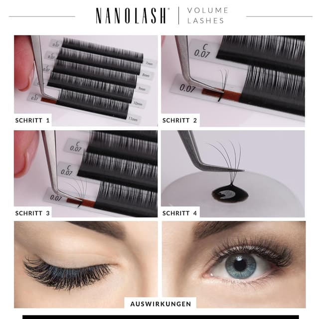 Detalle 2 de Nanolash Wimpern für Volumentechnik 0.12 C