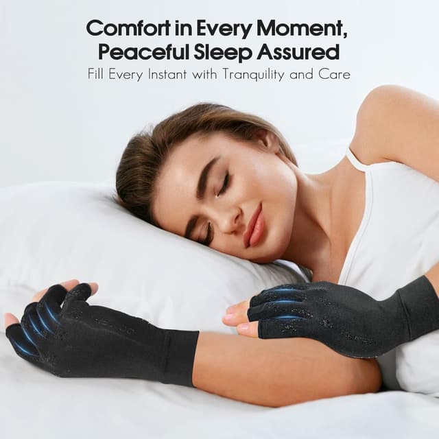 Detalle 1 de Donfri Arthritis Compression Gloves (Fingerless) for joint pain, carpal tunnel & swollen hands