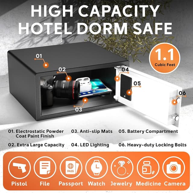 Thumbnail 3 de Z ZLJUAN Hotel Safe 1.1 Cu Ft biometric safe ๐