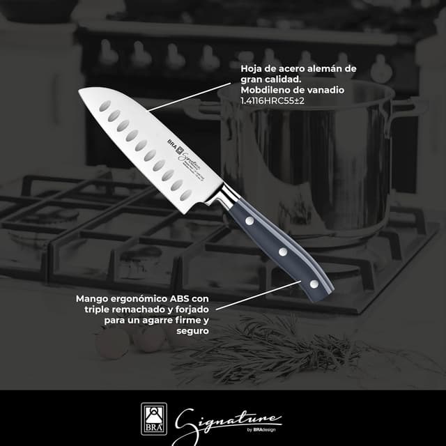 Thumbnail 3 de BRA Signature Santoku 180 mm Acero forjado, ABS mango 🔪