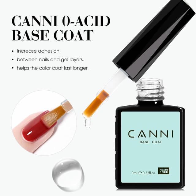 Detalle 2 de CANNI 2 Pcs No Wipe Gel Top & Base Coat set ๐