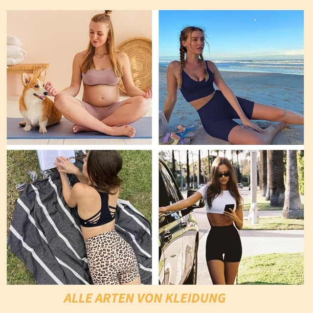 Detalle 2 de Missluck Radlerhose Damen Hoch tailliert