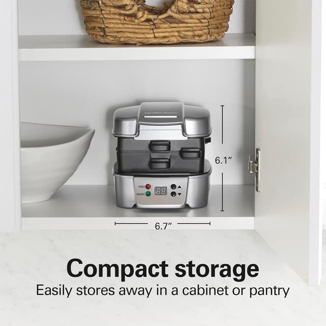 Thumbnail 6 de Hamilton Beach Sandwich Stacker Customizable Hot Sandwich Maker (25471) with Built-In Timer