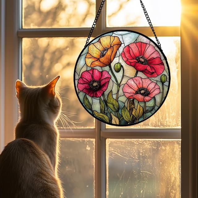 Thumbnail 2 de AMDERVEN Stained Glass Suncatcher Sun Catcher 9.8 in