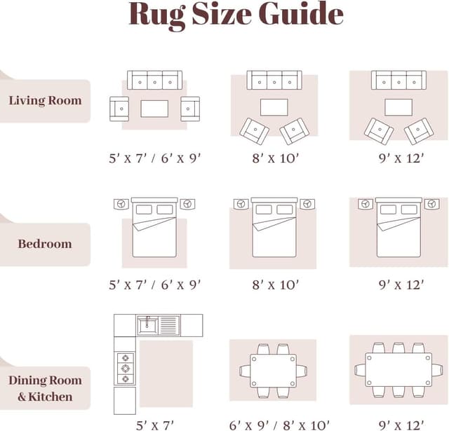 Detalle 2 de Homemate Washable Rug 8x10 Area Rugs (Vintage Faux Wool Look) — Beige, Non-Slip Foldable Carpet