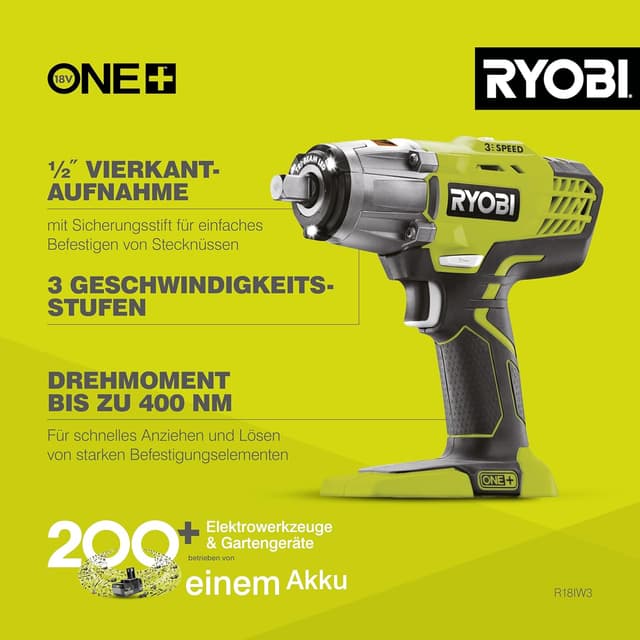 Detalle 2 de Ryobi R18IW3-0 Akku-Schlagschrauber 18 V