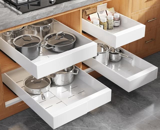 Detalle de Seinloes 4 Pack Expandable Pull Out Cabinet Organizer