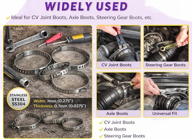 Thumbnail 3 de Boltza CV Boot Clips Stainless Steel 25–50mm