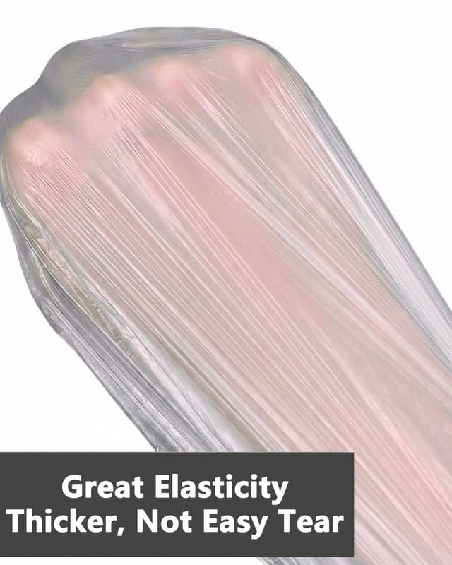 Detalle de Aquior Disposable Shower Cap (100 Pack) — Thick Clear Waterproof Bath Caps with Elastic