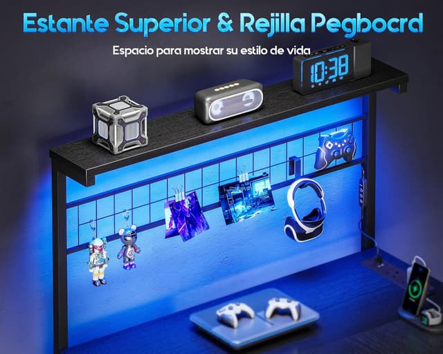 Detalle 2 de Coleshome Escritorio Gaming 130 x 100 cm