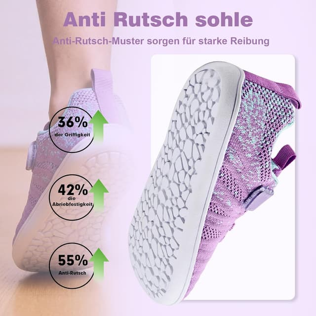 Detalle 2 de IceUnicorn Kinder Hausschuhe Barfußschuhe – leichte, rutschfeste Minimal-Sportschuhe für drinnen