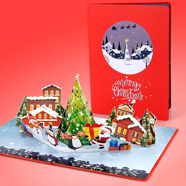 Thumbnail 6 de CUTPOPUP Night Before Merry Christmas Cards 2025 3D Pop Up Christmas Card Set (Night Scene) with Envelope