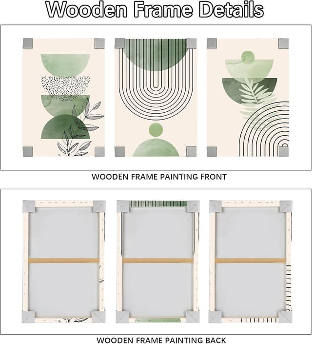 Thumbnail 4 de 3 Piezas Marcos de Madera Cuadros Abstractos 30x40cm 🖼