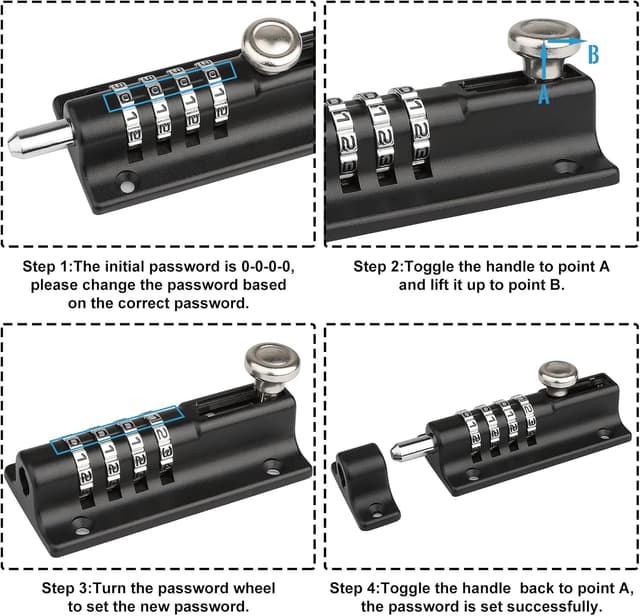 Detalle de Spopal 120mm combi bolt lock, 4 digit