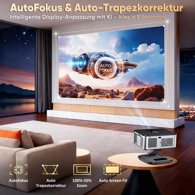 Thumbnail 4 de HORLAT Beamer 1500 ANSI 4K Heimkino 📽