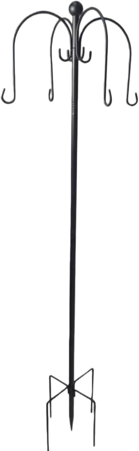 Detalle 2 de QUZGVEXA adjustable bird feeder pole with multi-hook hanging station (up to 185cm)