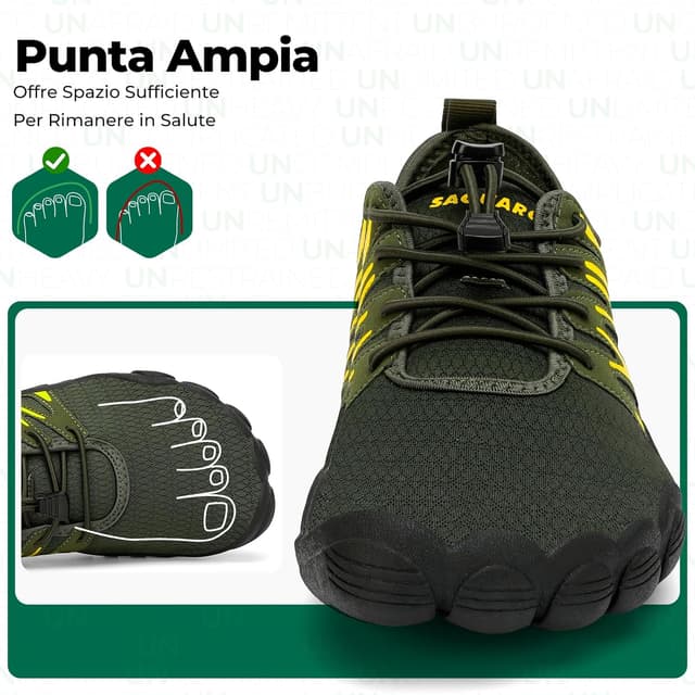 Detalle de SAGUARO Scarpe Barefoot Uomo da Scoglio: leggere, traspiranti e asciugatura rapida (39-48)
