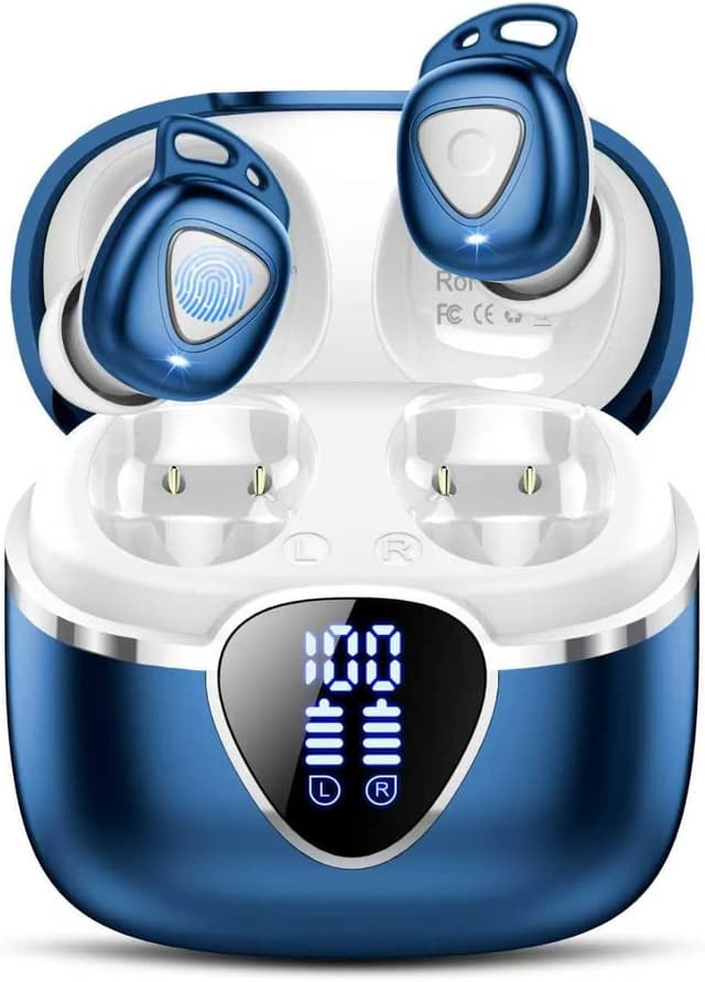 Detalle de buwy Wireless Earbuds (2025) Bluetooth 5.4 with 4 ENC Noise Cancelling, IP7 Waterproof & LED Charging Case