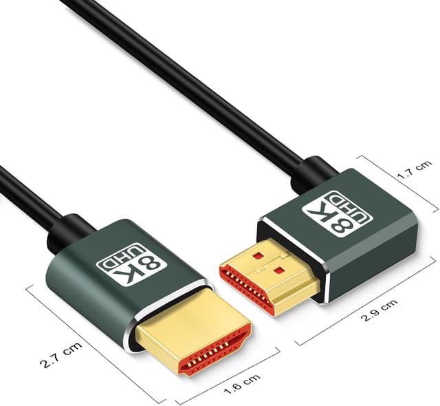 Detalle de Ultradünnes 8K HDMI Winkelkabel 2.1 von Thsucords (90°, 0,5 m) für PS5, Roku TV & 4K@120 Hz