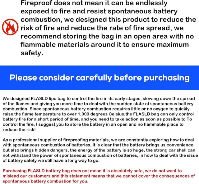 Thumbnail 6 de FLASLD 2-Pack LiPo-Feuerfeste Tasche 49 x 11